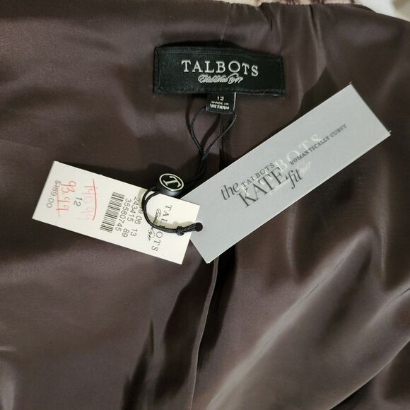 NWT $189 Talbots Womens Fuzzy Animal Print 3/4 Sleeve Jacket beige Brown Size 12 - Picture 6 of 7